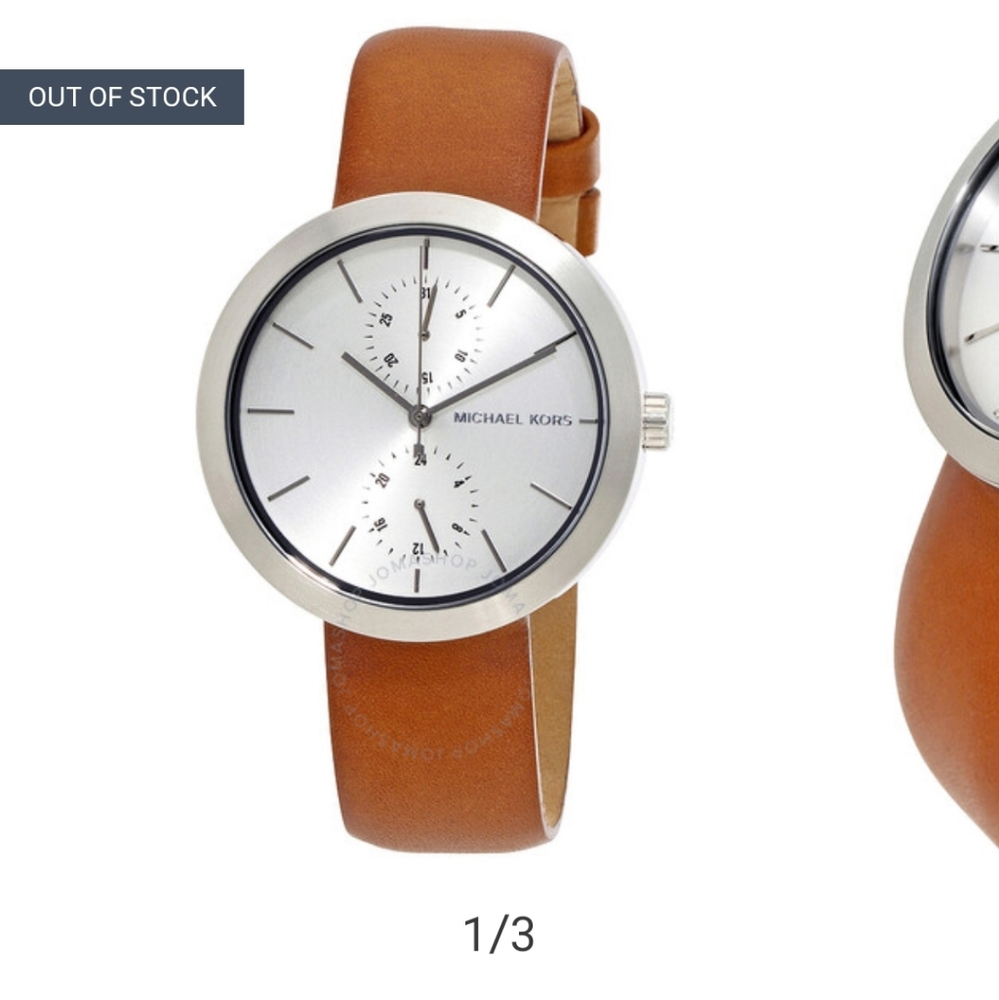 MK leather strap watch